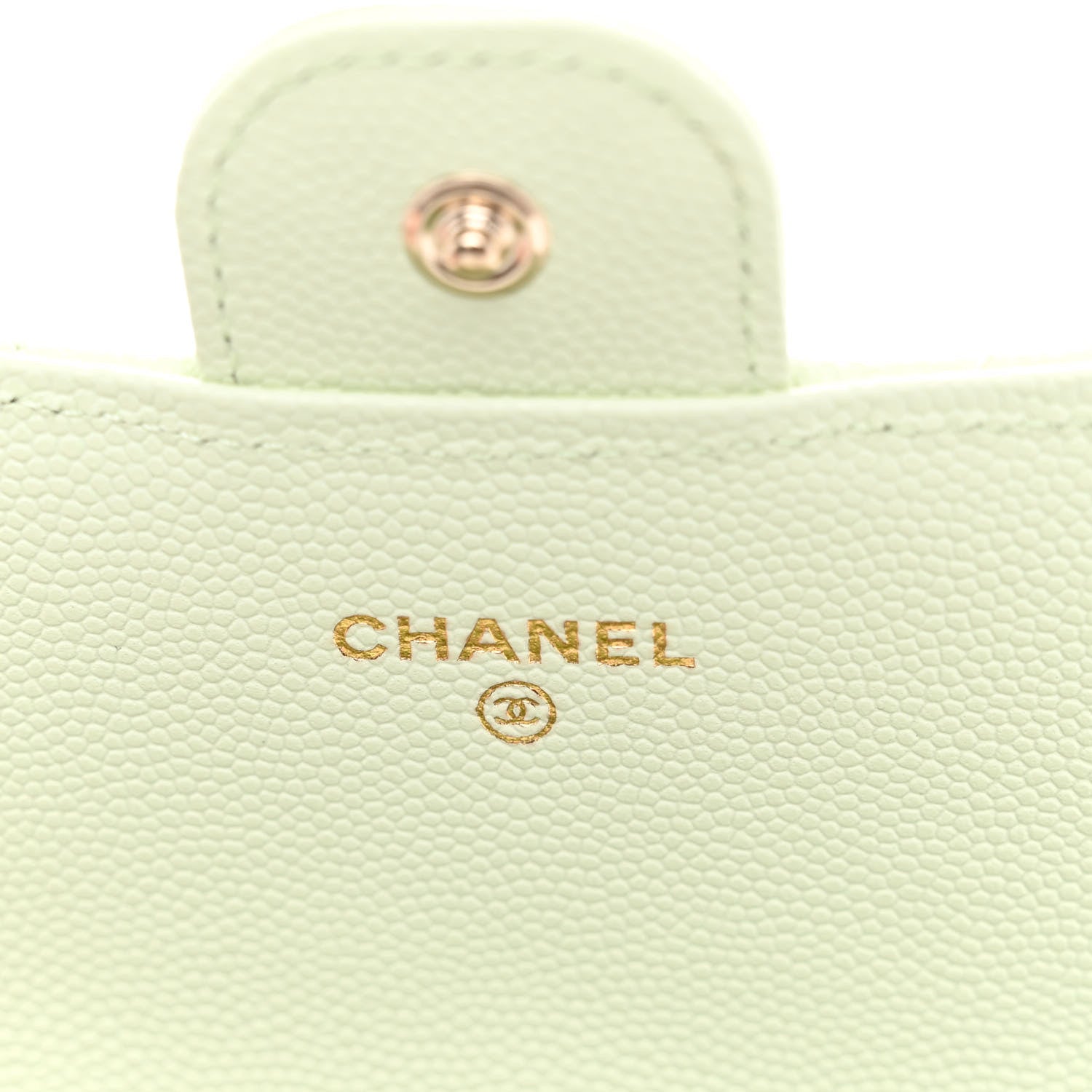 Chanel Caviar Quilted Large Gusset Flap Wallet Light Green 6 of 9