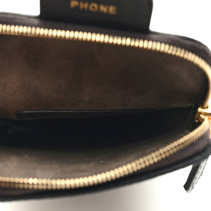 Fendi Fabric Jacquard FF 1974 Cell Pocket Strap You Case Tobacco Moro Black 6 of 7