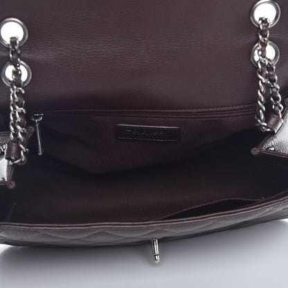 Chanel Grained Calfskin Quilted Medium Frame In Chain Flap Brown 6 of 9