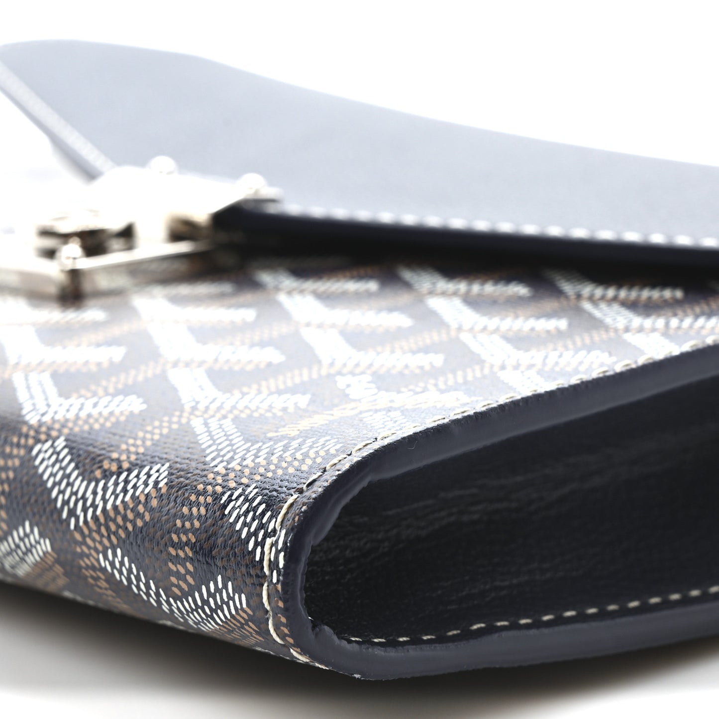 Goyardine Calfskin Chypre Wallet Pouch Navy