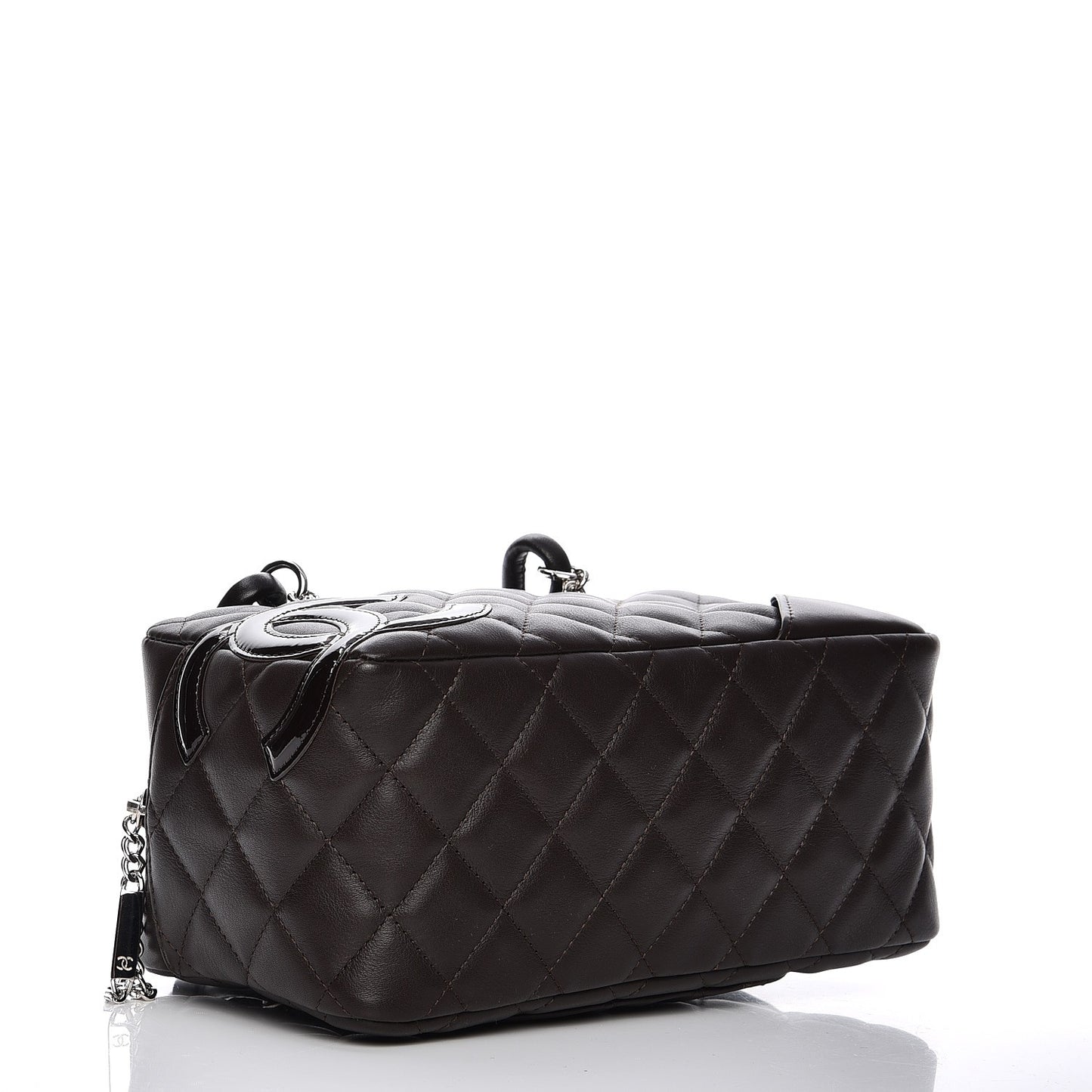 Calfskin Quilted Small Cambon Bowler Dark Brown