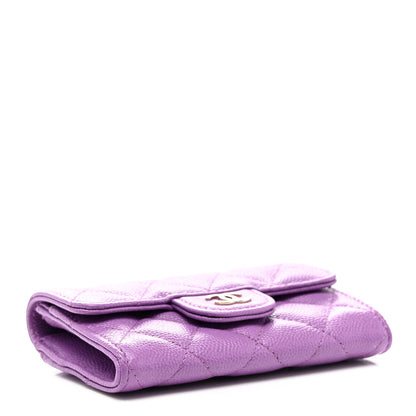 Chanel Caviar Quilted Flap Card Holder Wallet Purple 5 of 9