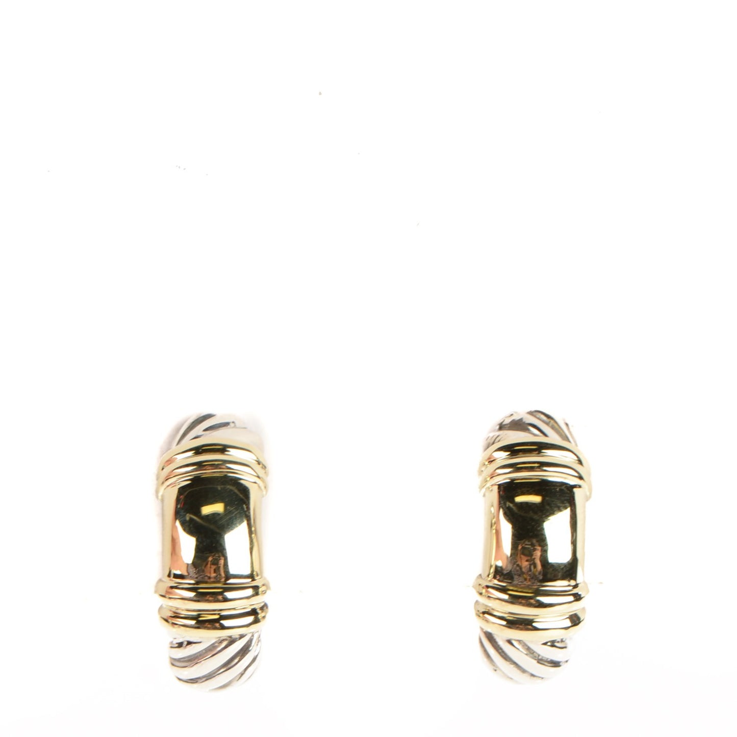 Sterling Silver 14K Yellow Gold Huggie Hoop Earrings