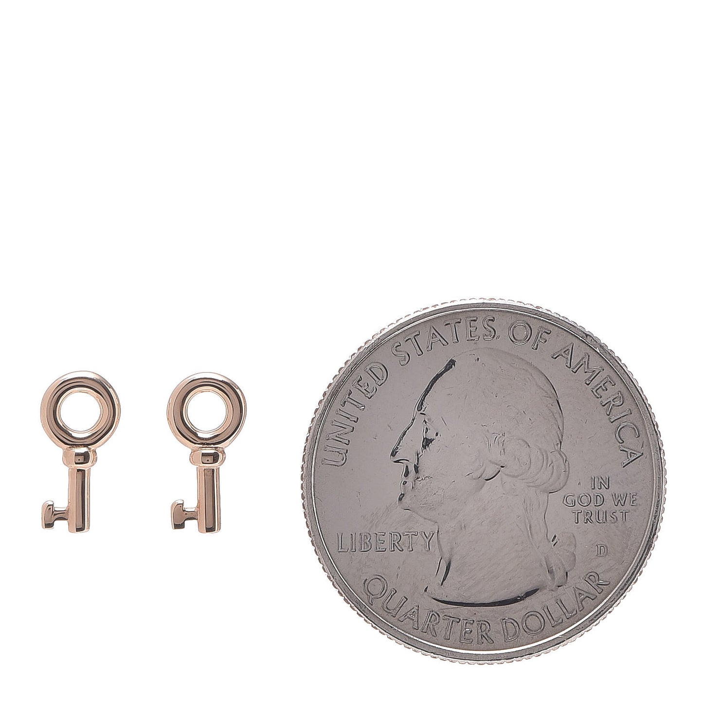 18K Rose Gold Mini Key Earrings