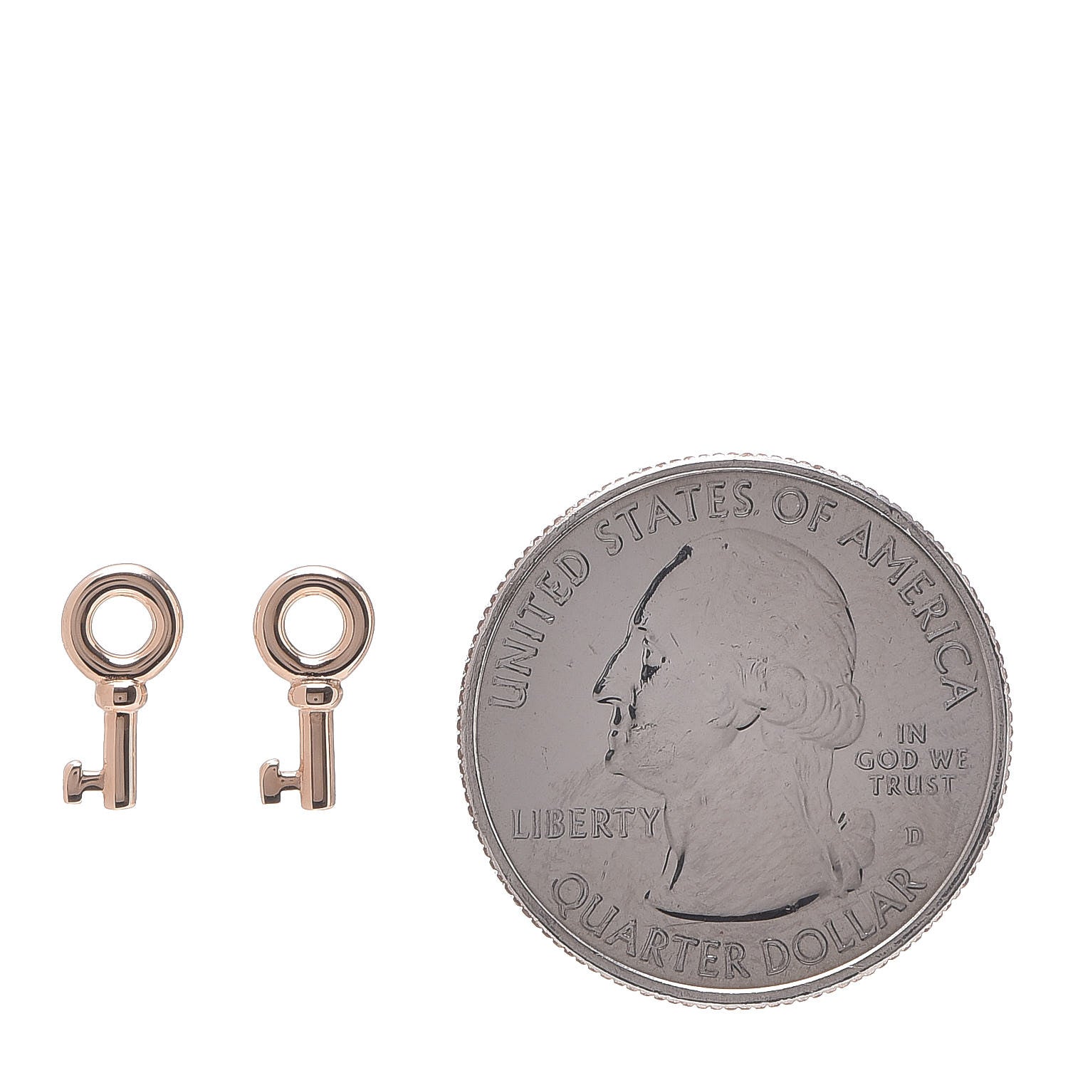 Tiffany 18K Rose Gold Mini Key Earrings 2 of 6