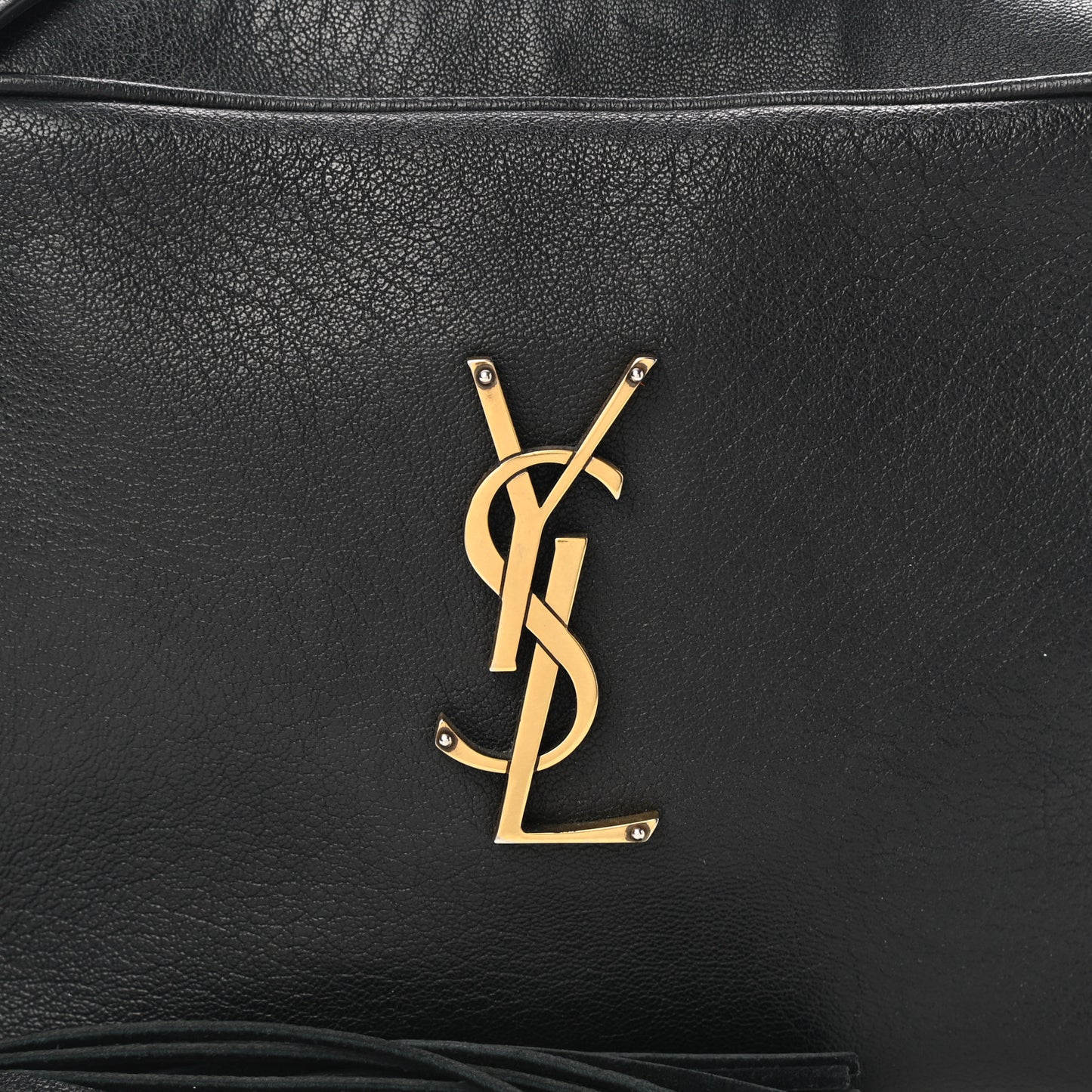 Grained Lambskin Monogram Lou Camera Bag Black