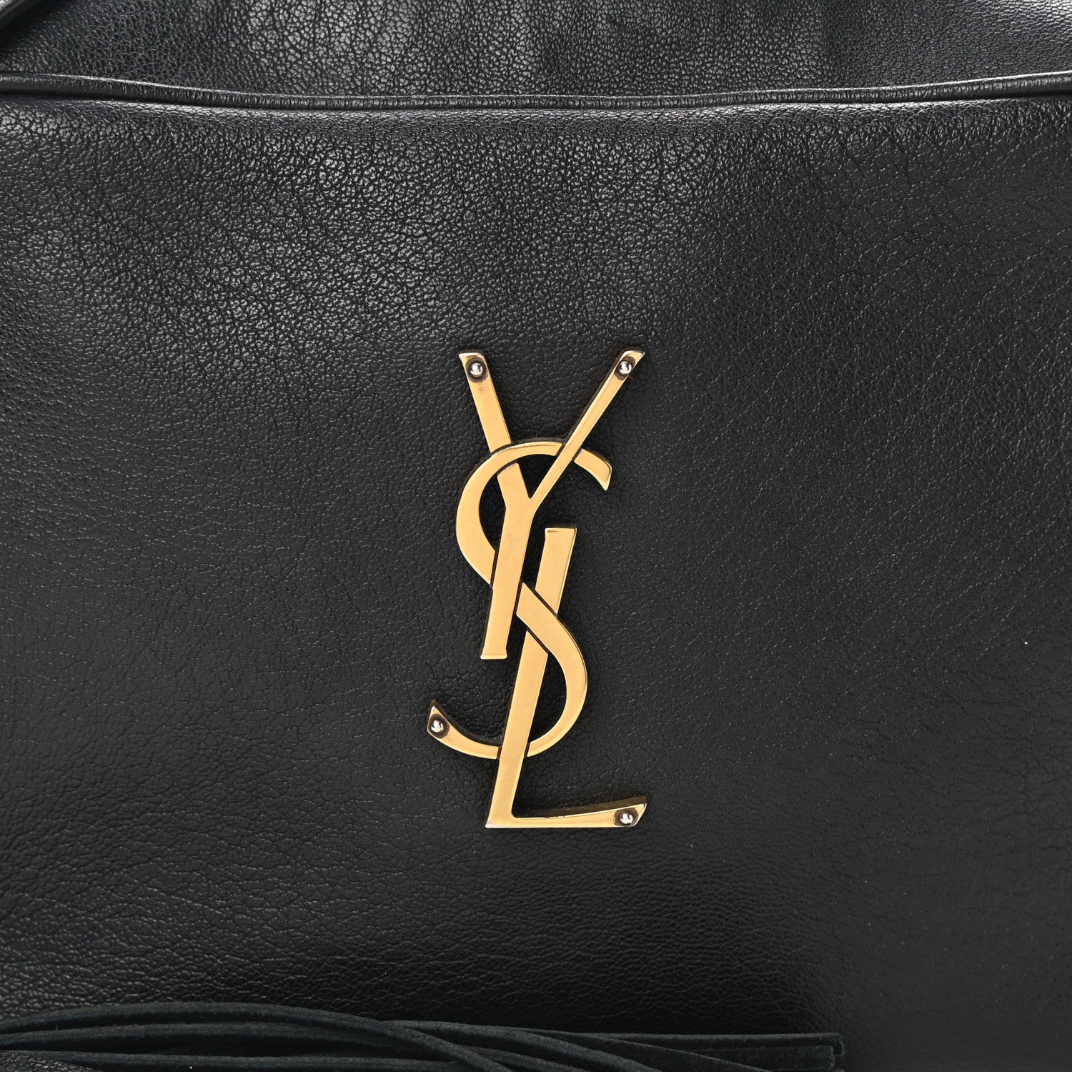 Saint Laurent Grained Lambskin Monogram Lou Camera Bag Black 8 of 11