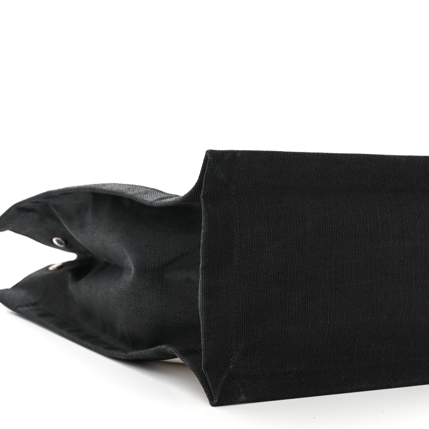 Saint Laurent Linen Calfskin Rive Gauche North South Tote White Black 8 of 10