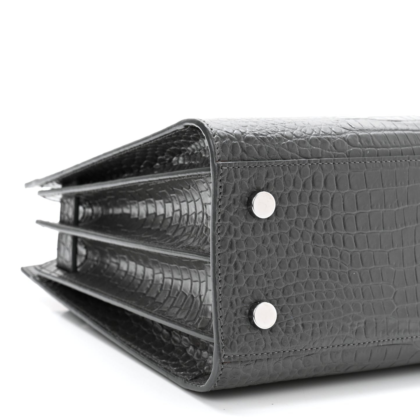 Calfskin Crocodile Embossed Baby Sac De Jour Earth