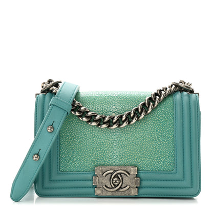 Chanel Galuchat Stingray Small Boy Flap Turquoise 1 of 18