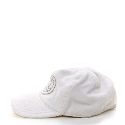 Chanel Terry Cotton Chain Embellished CC Heart Cap Hat L White 4 of 8