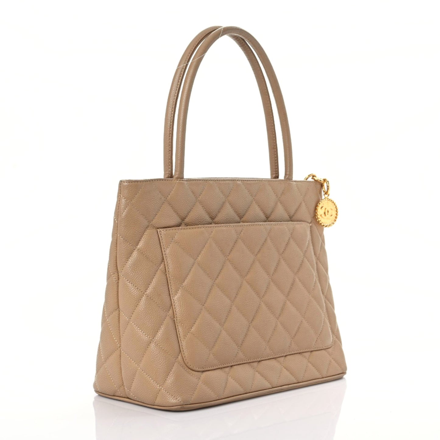 Caviar Quilted Medallion Tote Beige