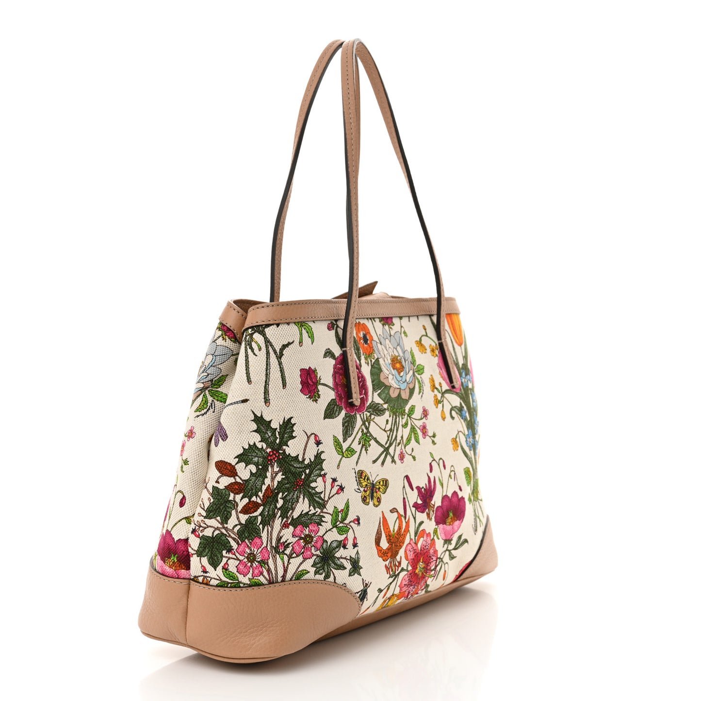 Canvas Floral Flora Tote White