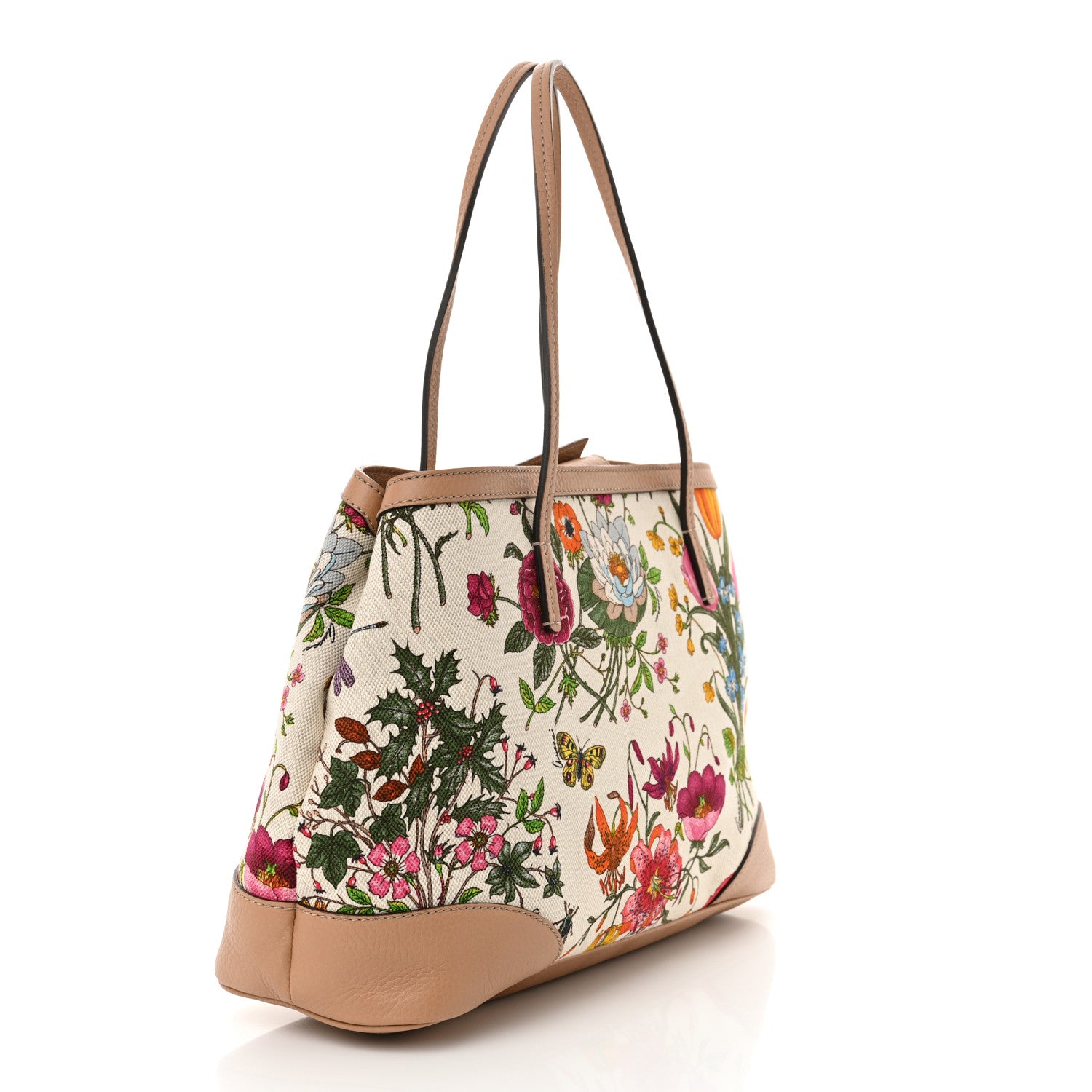 Gucci Canvas Floral Flora Tote White 3 of 12