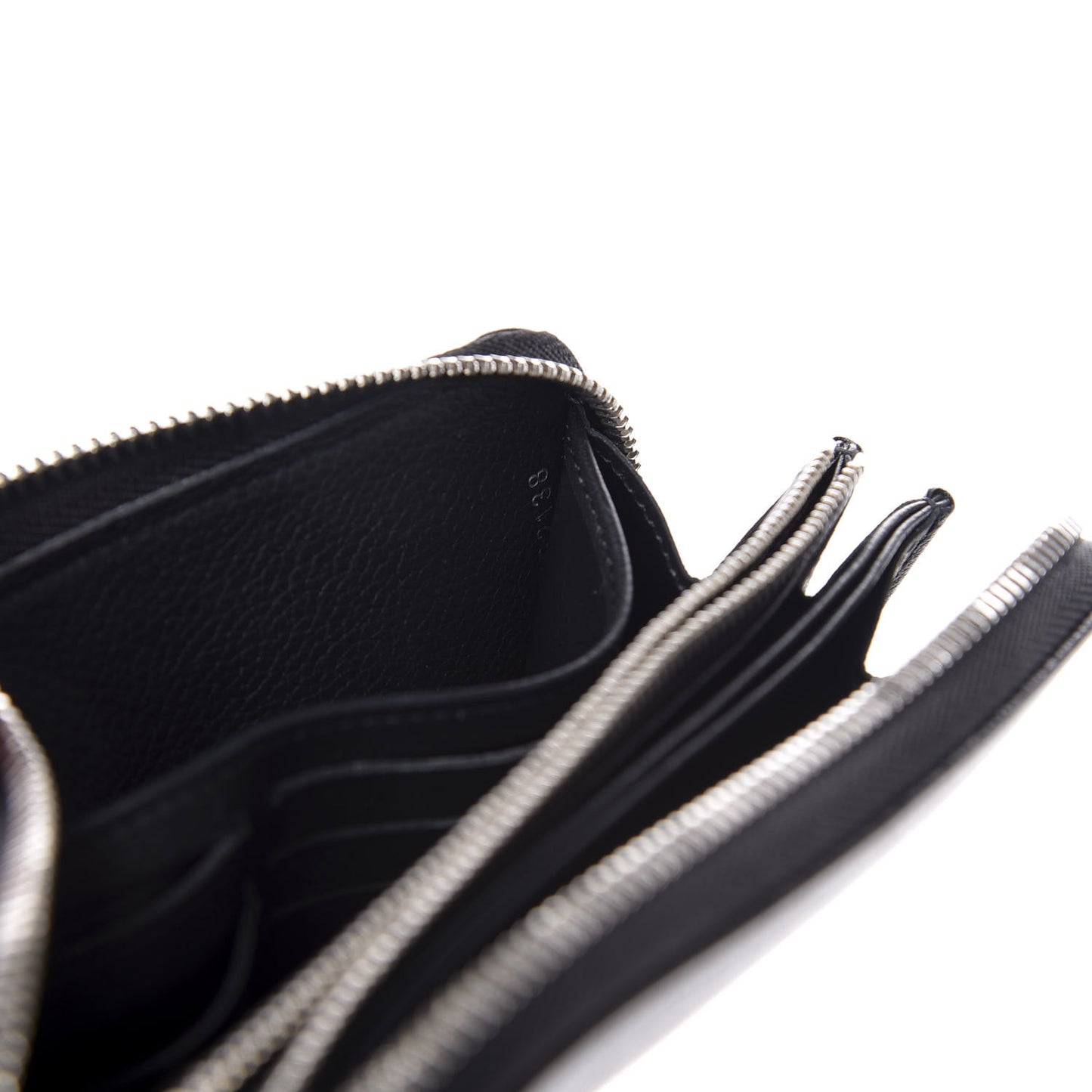 Calfskin Zippy Lockme Wallet Black