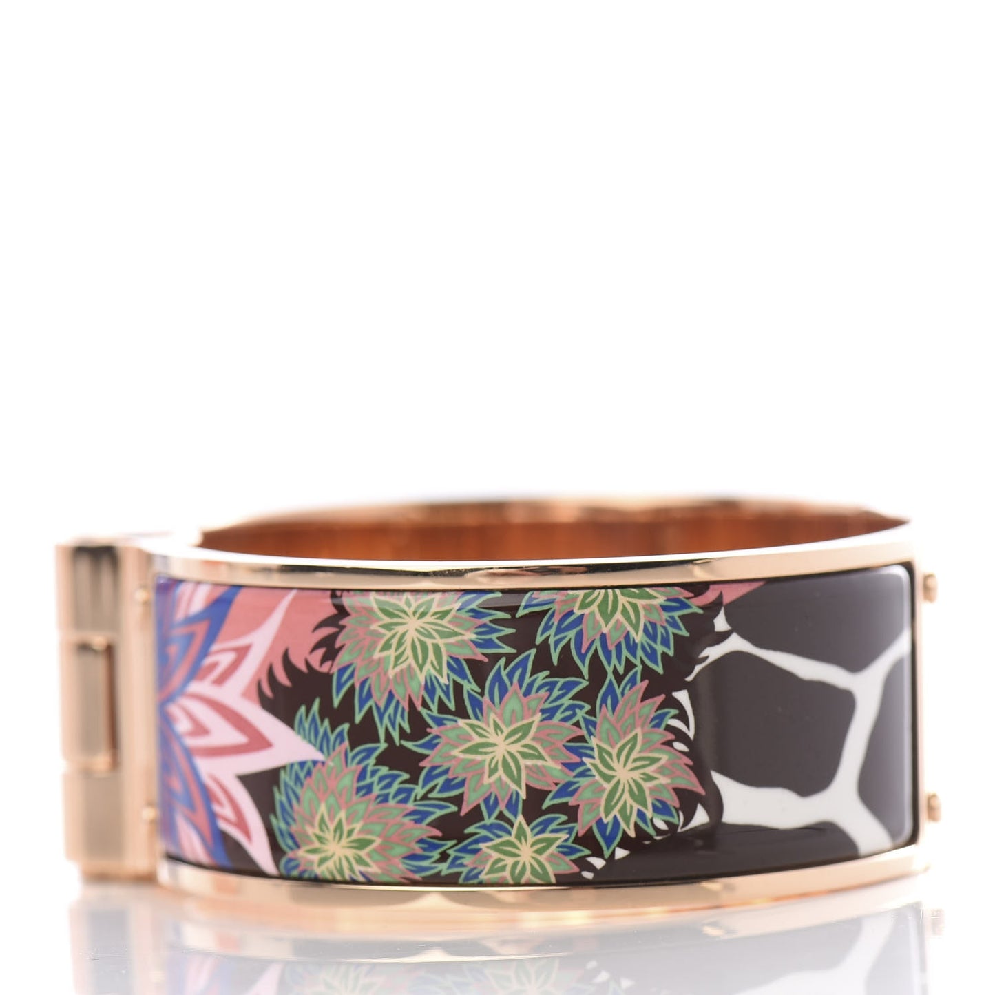 Enamel Printed Wide The Three Graces Hinged Bracelet M Pink Delirium