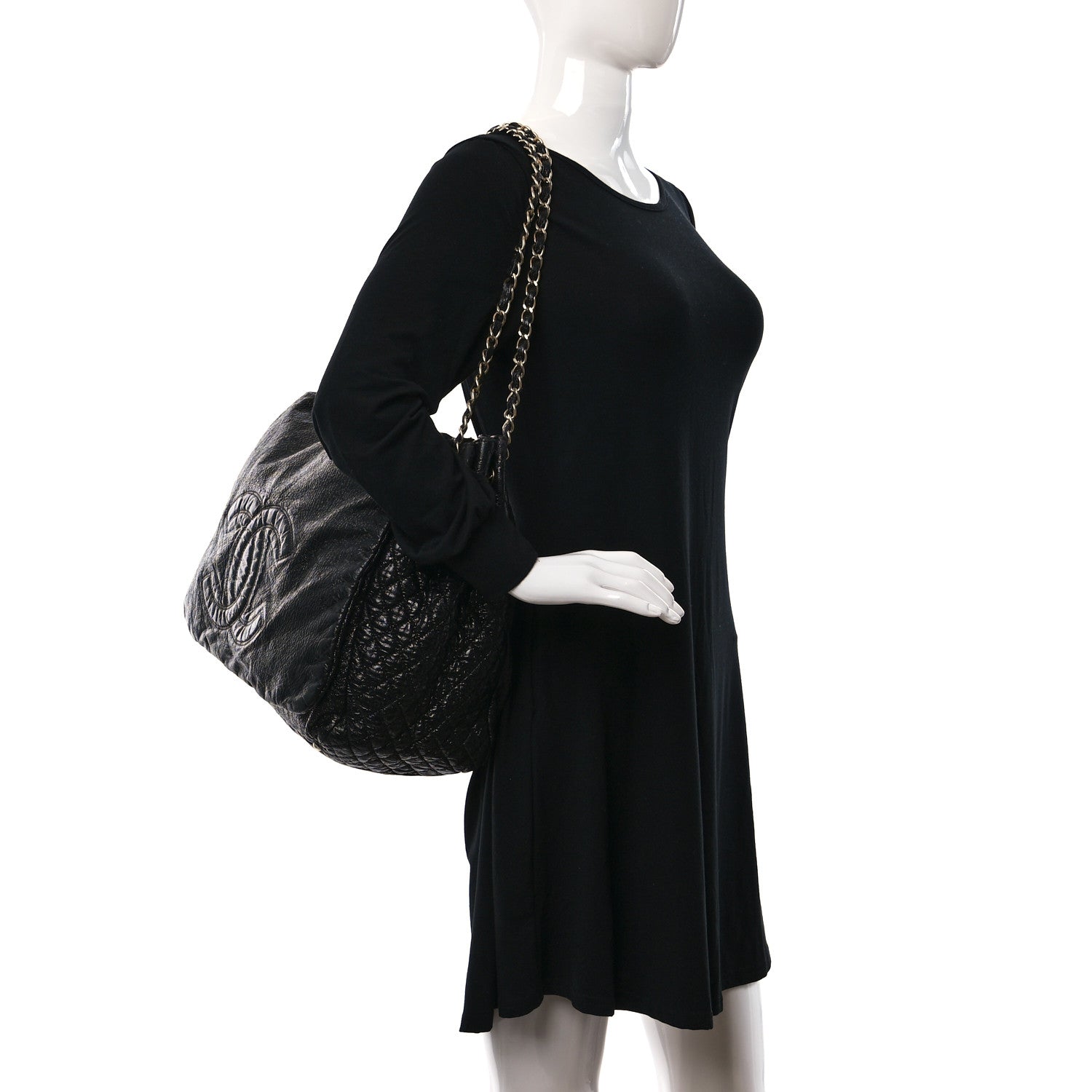 Chanel Vinyl XL Rock and Chain Flap Black 2 of 9