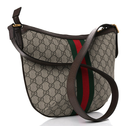 Gucci GG Supreme Monogram Web Small Ophidia Half Moon Hobo Brown 3 of 11