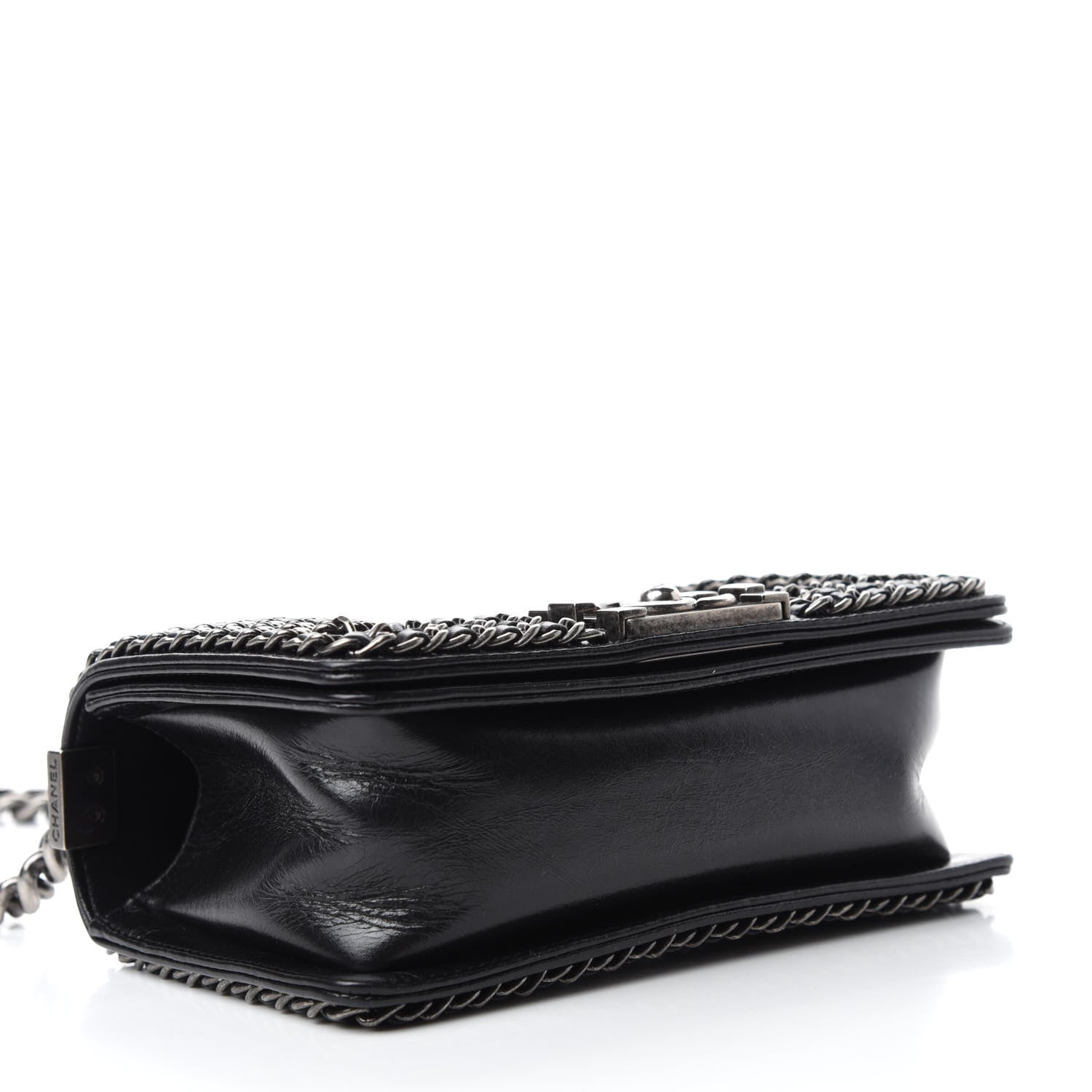 Chanel Glazed Calfskin Quilted Small Boy Chained Flap Black 4 of 12