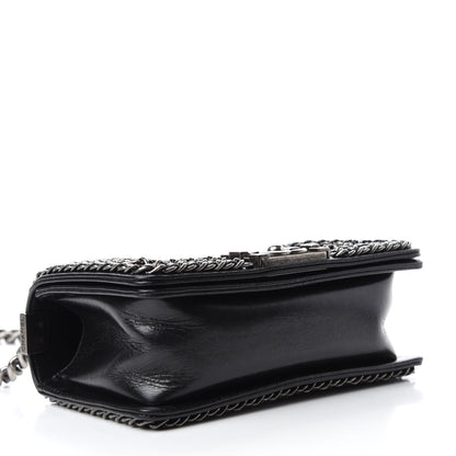 Chanel Glazed Calfskin Quilted Small Boy Chained Flap Black 4 of 12