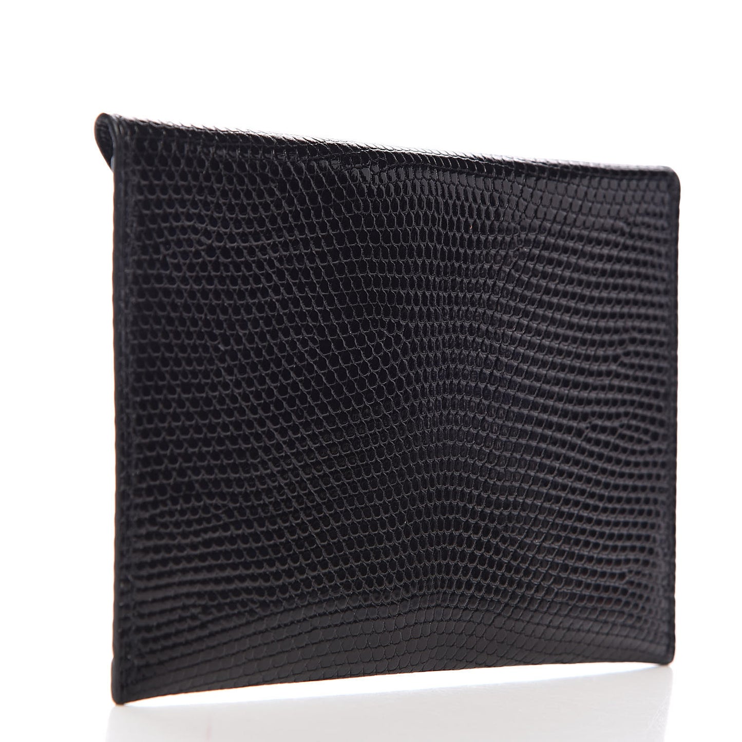 Lizard Niloticus Envelope Pouch Black