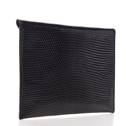 Hermes Lizard Niloticus Envelope Pouch Black 3 of 6