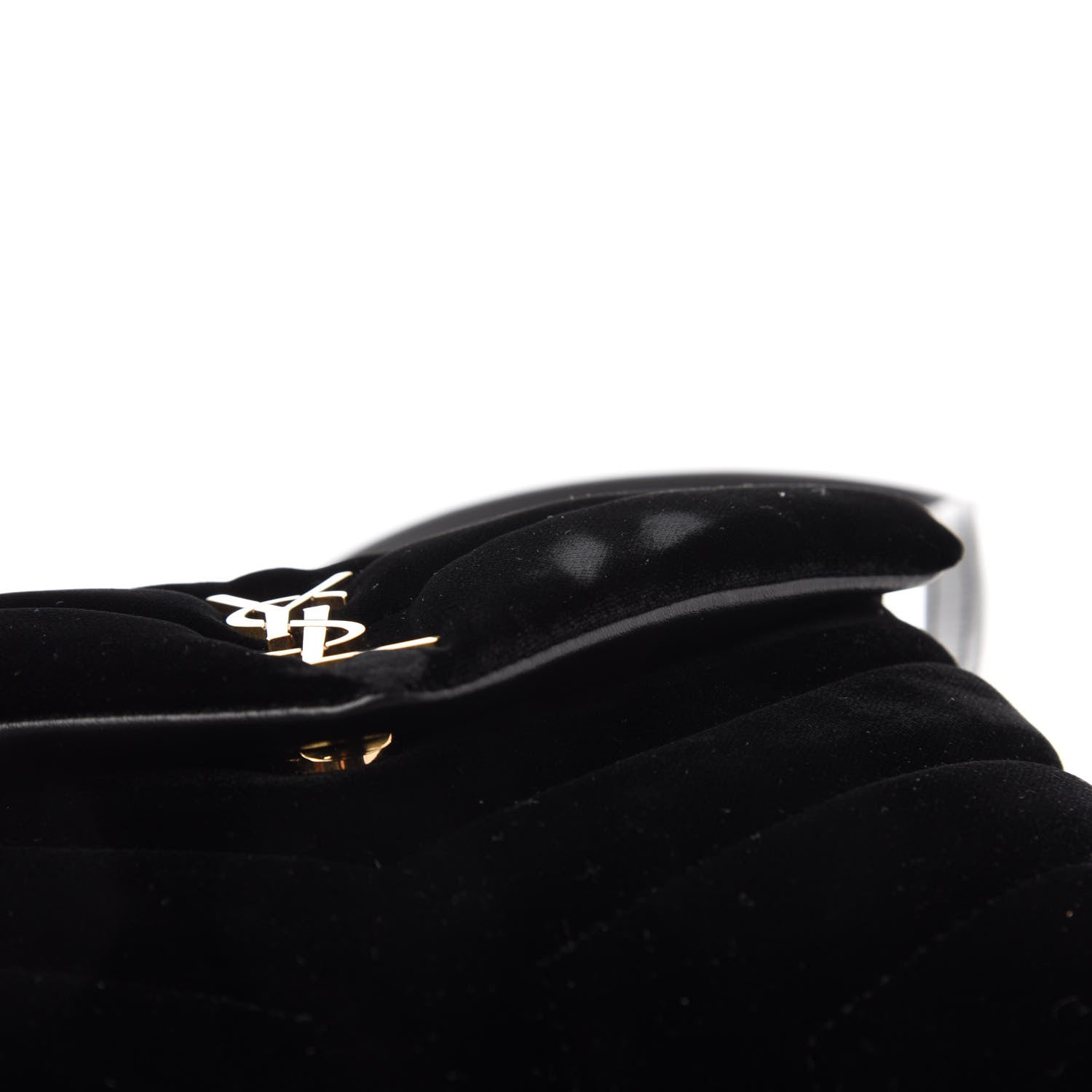 Saint Laurent Velvet Y Quilted Monogram Toy Loulou Chain Satchel French Black 11 of 13