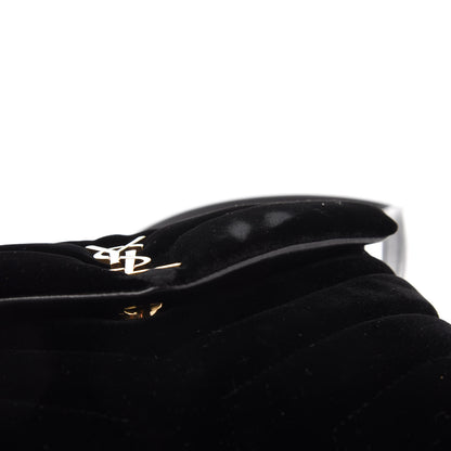 Saint Laurent Velvet Y Quilted Monogram Toy Loulou Chain Satchel French Black 11 of 13
