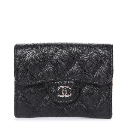 Chanel Caviar Quilted Flap Card Holder Wallet Black 1 of 8