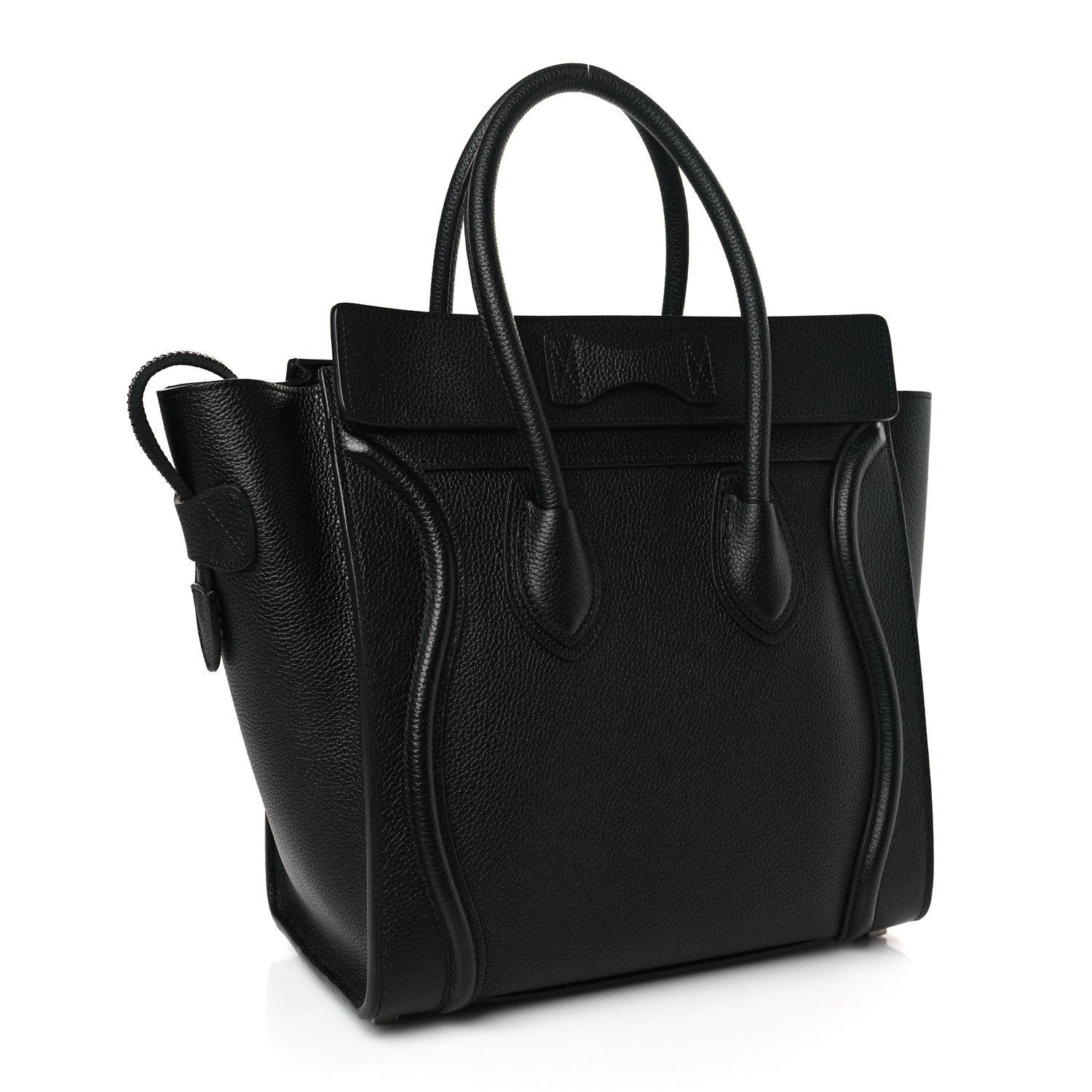 Celine Drummed Calfskin Micro Luggage Black 3 of 10