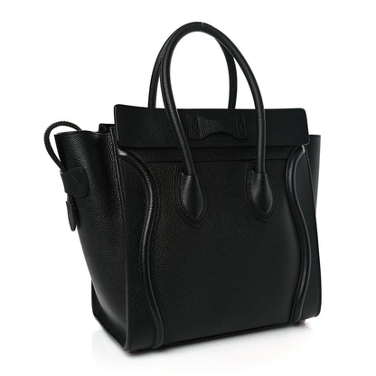 Celine Drummed Calfskin Micro Luggage Black 3 of 10