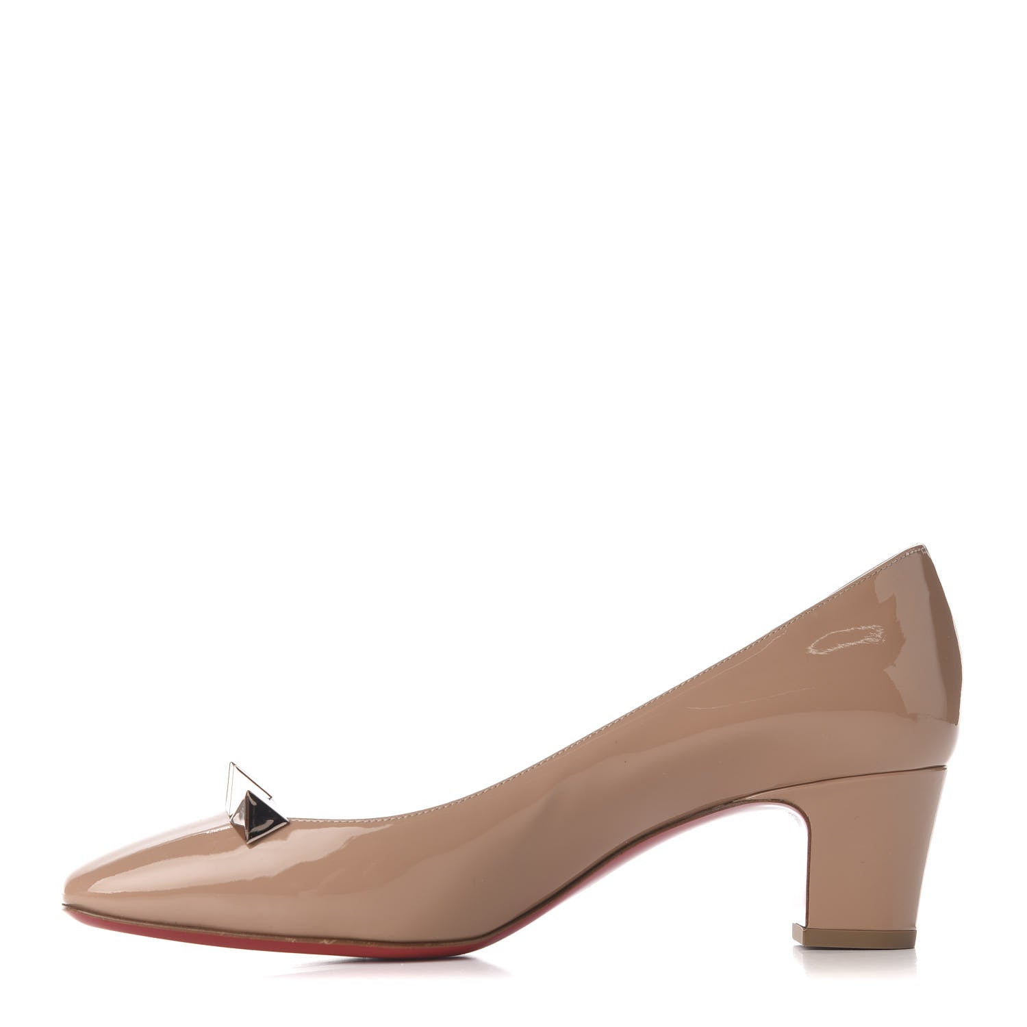 Christian Louboutin Patent Pyramidam 45 Pumps 40.5 Nude 1 of 9