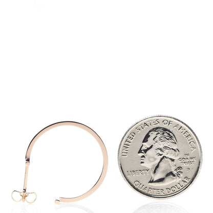 Tiffany 18K Rose Gold Medium T Wire Hoop Earrings 2 of 5