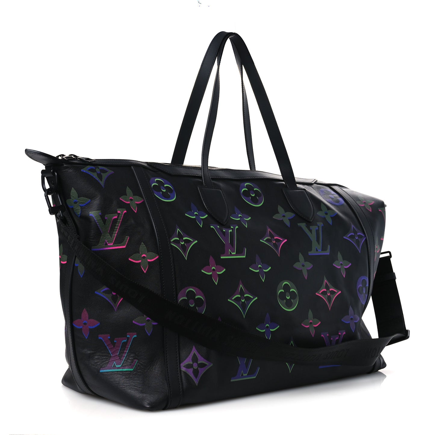 Calfskin Monogram Spotlight Comet Duffle Black Borealis