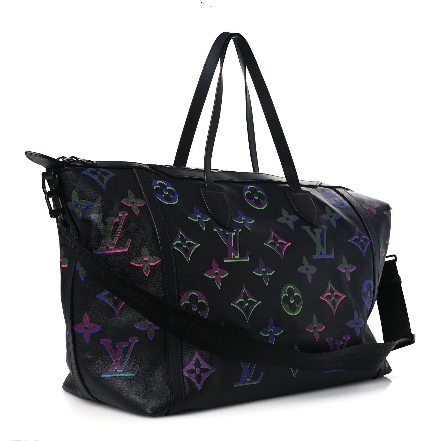 Louis Vuitton Calfskin Monogram Spotlight Comet Duffle Black Borealis 2 of 9