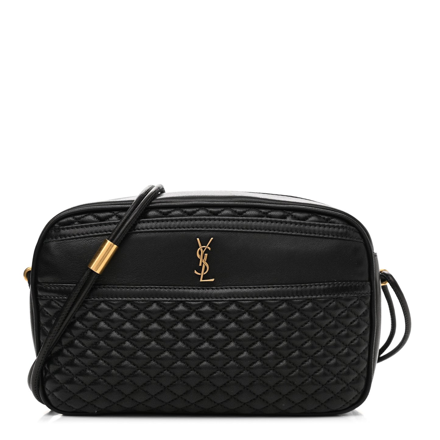 Lambskin Quilted Victoire Camera Bag Black