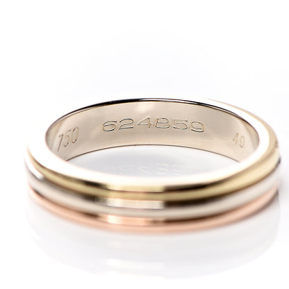 Cartier 18K Pink White Yellow Gold 3.5mm Trinity Wedding Band Ring 49 4.75 6 of 7