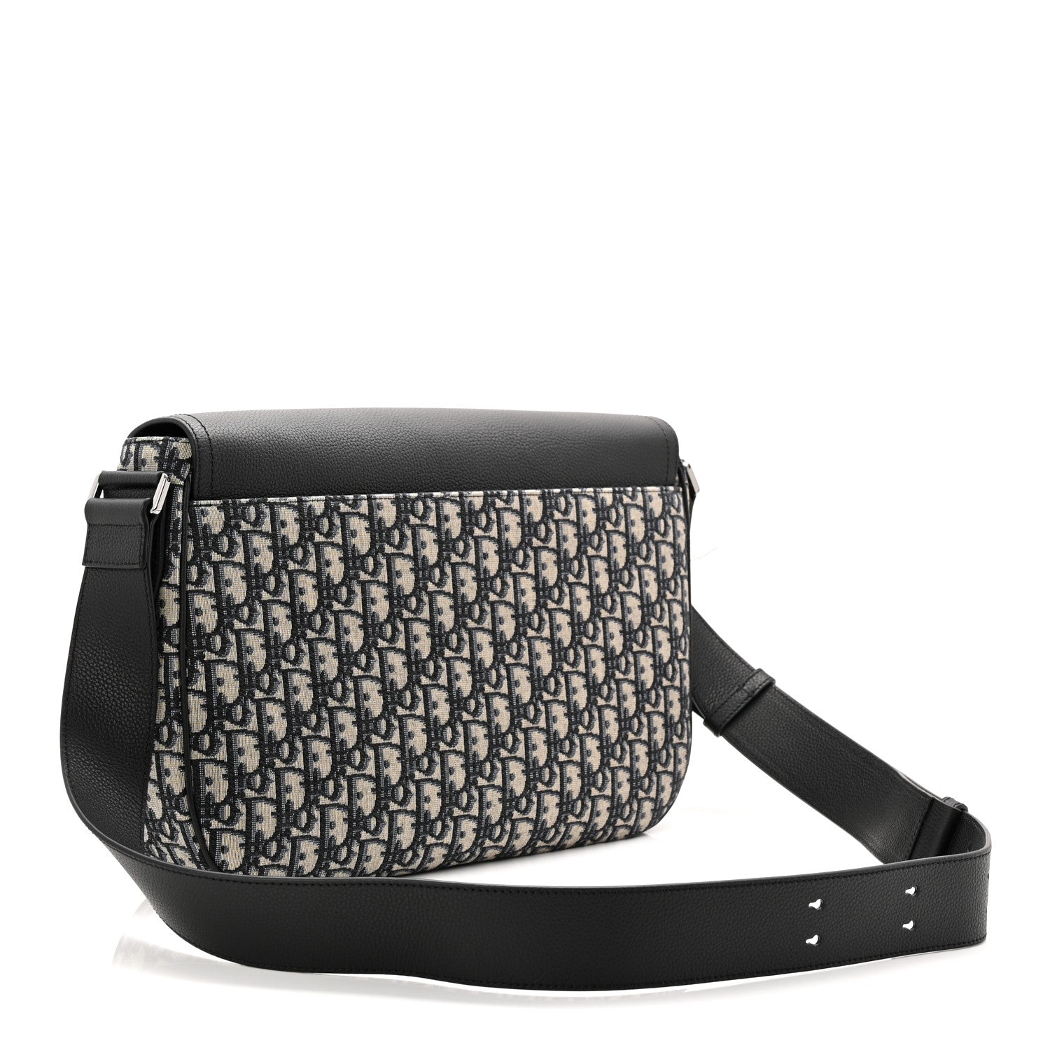 Christian Dior Grained Calfskin Oblique Saddle Messenger Black 3 of 11