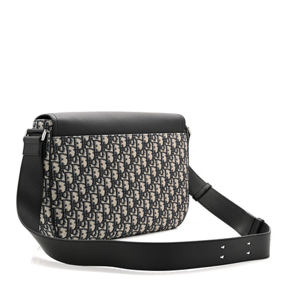 Christian Dior Grained Calfskin Oblique Saddle Messenger Black 3 of 11