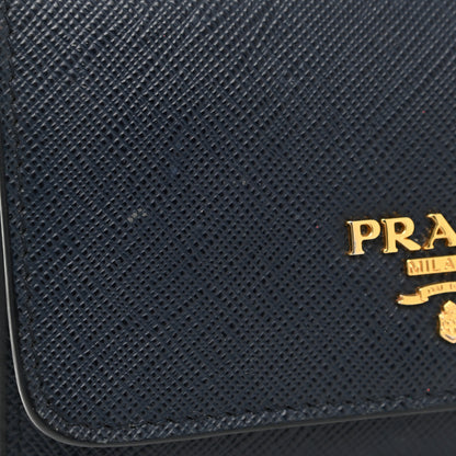 Prada Saffiano Metal Flap Wallet Baltico 10 of 11