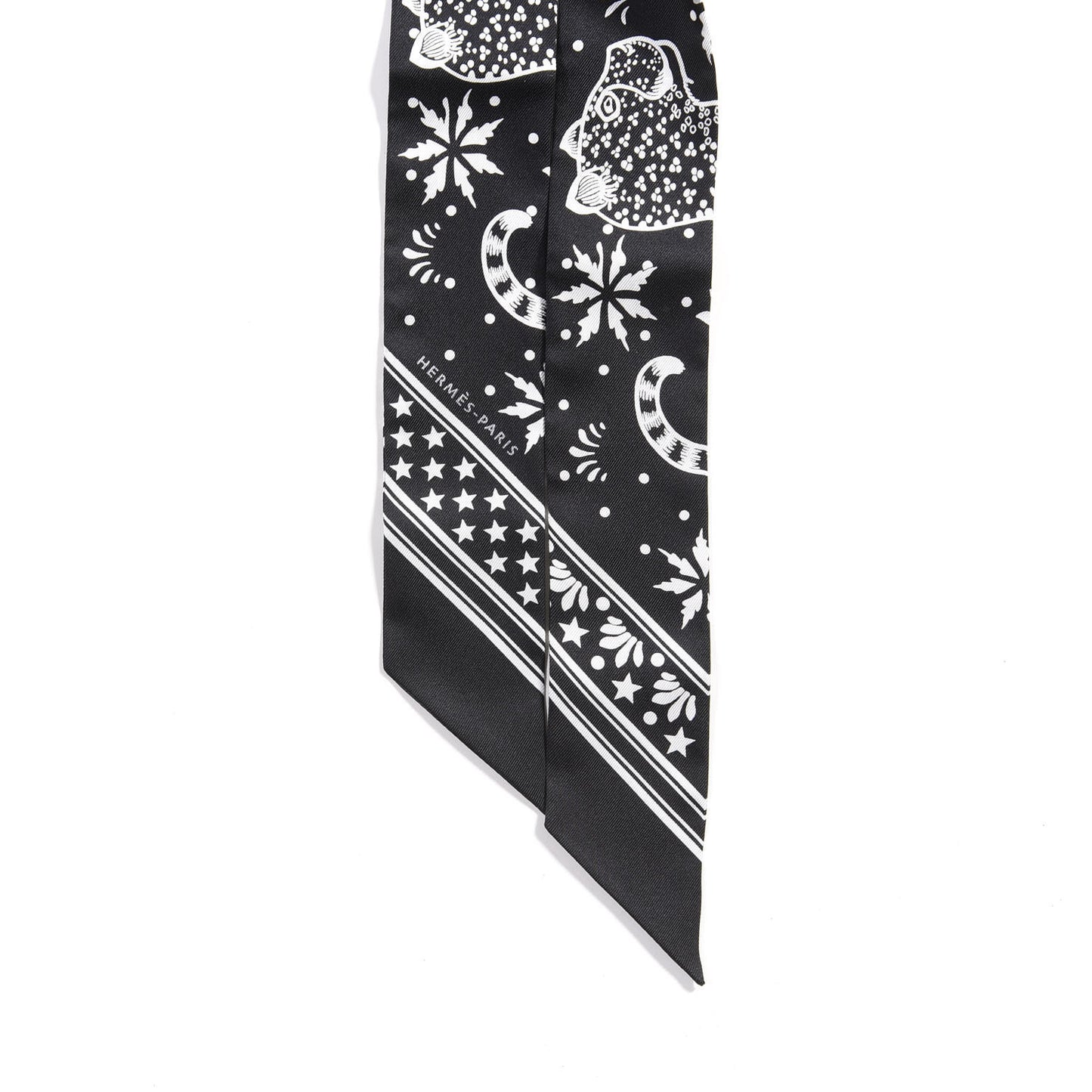 Silk Les Leopards Twilly Black White