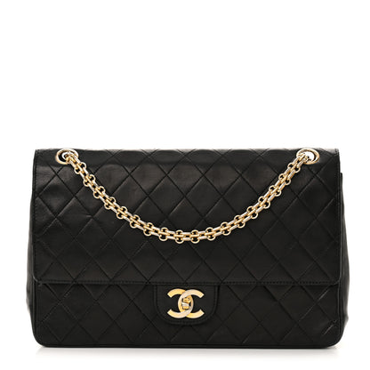 Chanel Lambskin Quilted Medium Double Flap Bijoux Chain Black 1 of 12