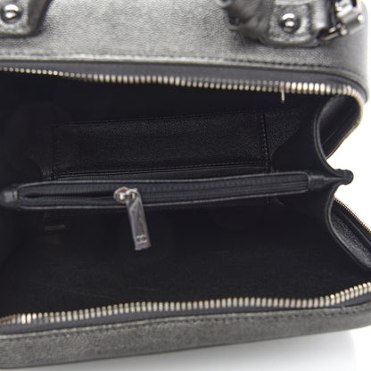 Chanel Metallic Caviar Quilted Medium CC Filigree Vanity Case Dark Silver 5 of 9
