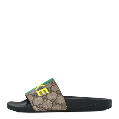 Gucci GG Supreme Monogram Fake/Not Slide Sandals 36 Beige Ebony 1 of 8