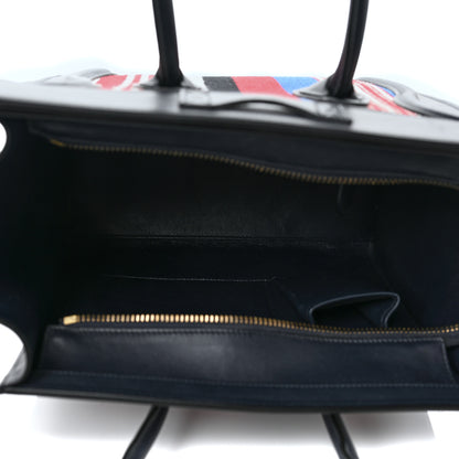 Celine Smooth Calfskin Striped Canvas Micro Luggage Navy Blue 4 of 9