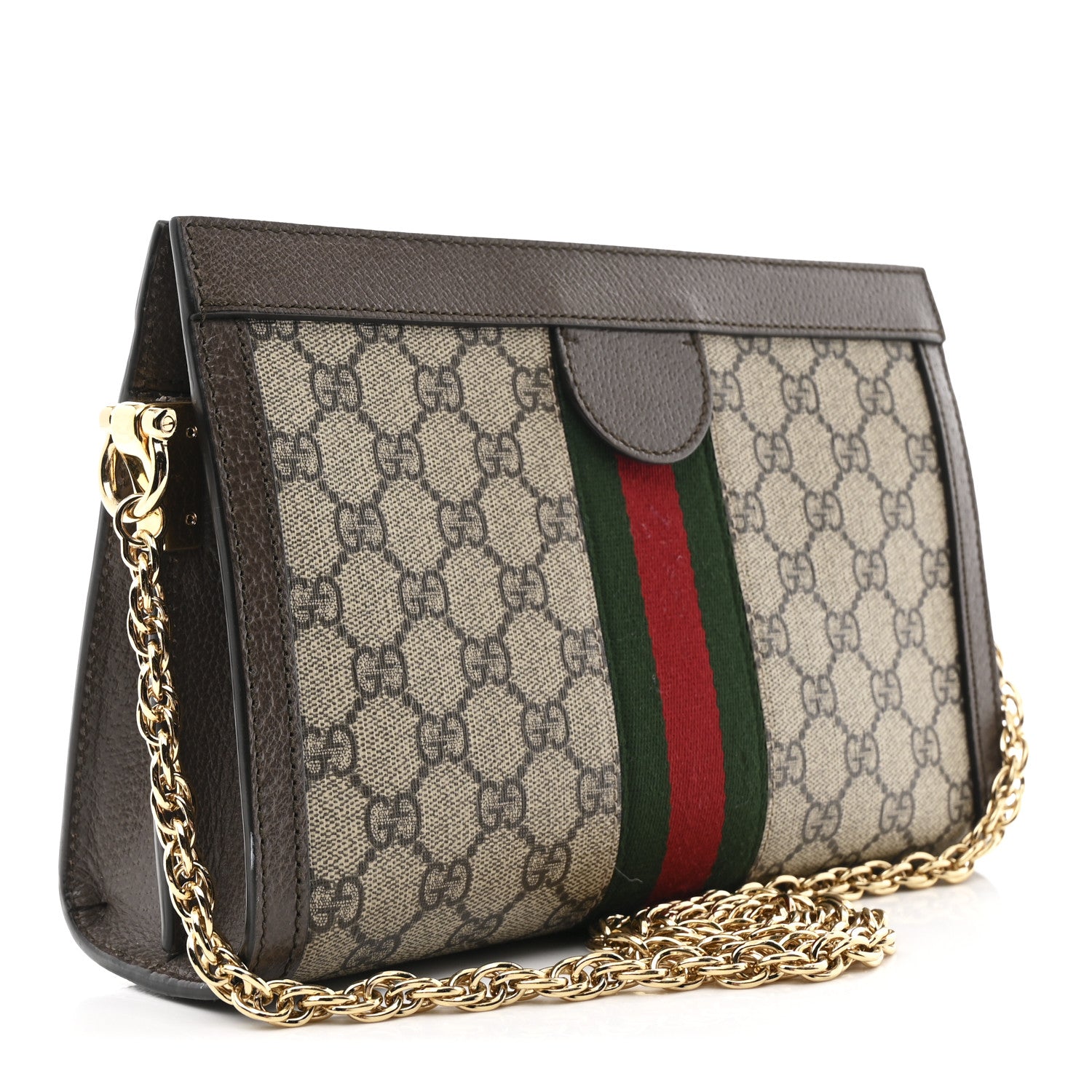 Gucci GG Supreme Monogram Web Small Ophidia Chain Shoulder Bag Brown 3 of 16