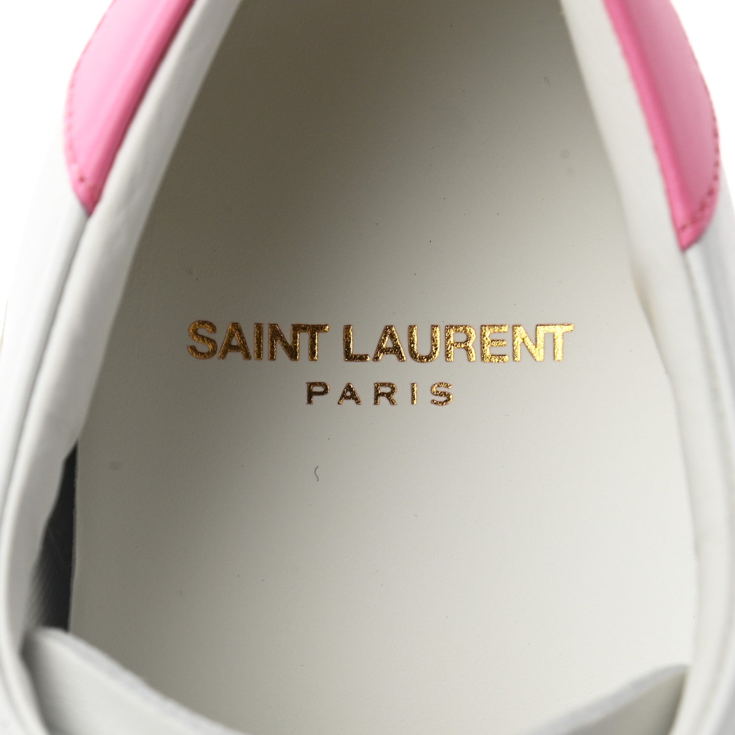 Saint Laurent Calfskin Embroidered Mens Court Classic Sneakers 38 White Pink 6 of 7