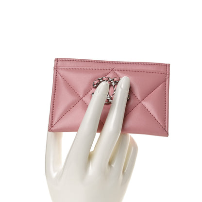 Chanel Lambskin Quilted Chanel 19 Card Holder Light Pink 2 of 12