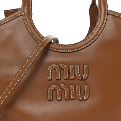 Miu Miu Soft Calf Softy Small Ivy Tote Bag Caramel 7 of 9