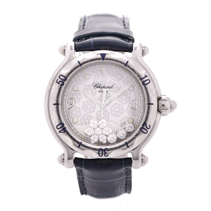 Chopard Stainless Steel Alligator Diamond 38mm Happy Sport Snowflake Quartz Watch 1 of 7